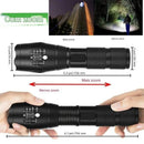 Lanterna LED T6 – Alta Potência com Zoom e 5 Modos de Luz