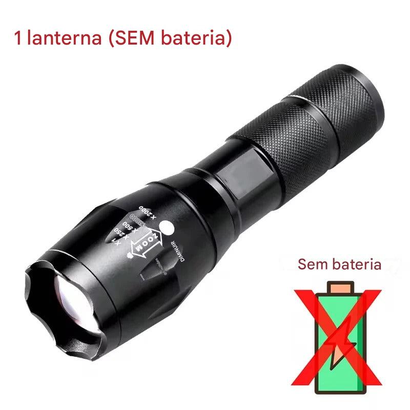 Lanterna LED T6 – Alta Potência com Zoom e 5 Modos de Luz