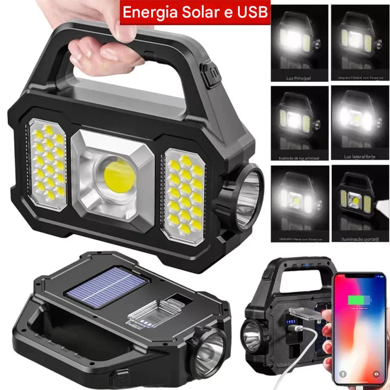 Lanterna Solar LED MT049 (CR) – À Prova D'Água e de Alta Potência