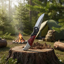 Canivete Automático Saque Rápido Tatico Militar C/ Cabo Madeira