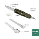 Talher Canivete Multifuncional Amazonas Inox Canivete Garfo Colher Faca Abridor
