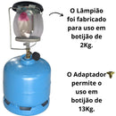 Lampiao A Gas Vidro Para Camping Barraca Pesca Com Camisinha