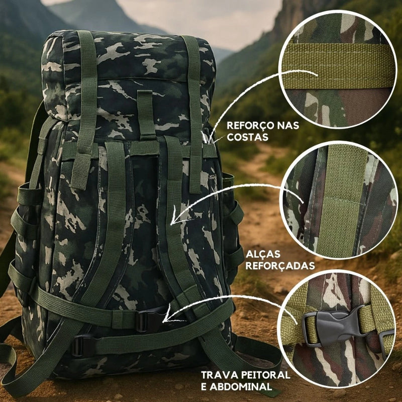 Mochila Masculina Camping Impermeável Ideal Para Trilhas Viagens Reforçada e Super Espaçosa