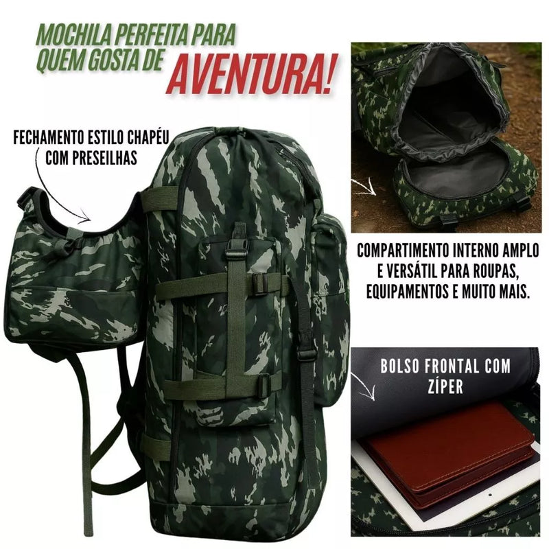 Mochila Masculina Camping Impermeável Ideal Para Trilhas Viagens Reforçada e Super Espaçosa