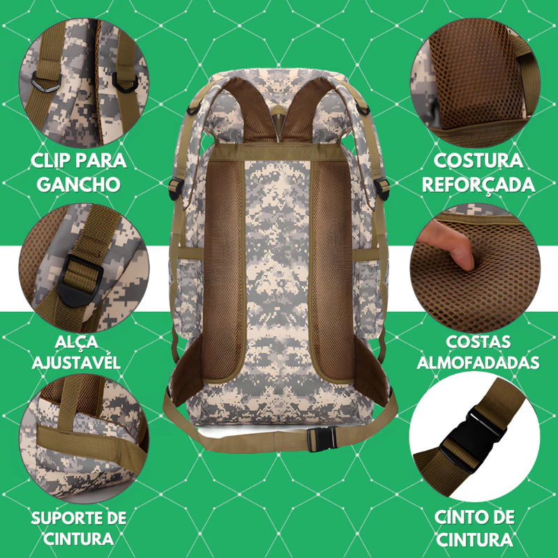 Mochila Tática Militar Camping Acampamento Cargueira Resistente Reforçada Trilha 80 Litro