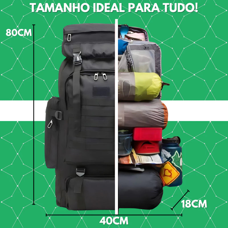 Mochila Tática Militar Camping Acampamento Cargueira Resistente Reforçada Trilha 80 Litro