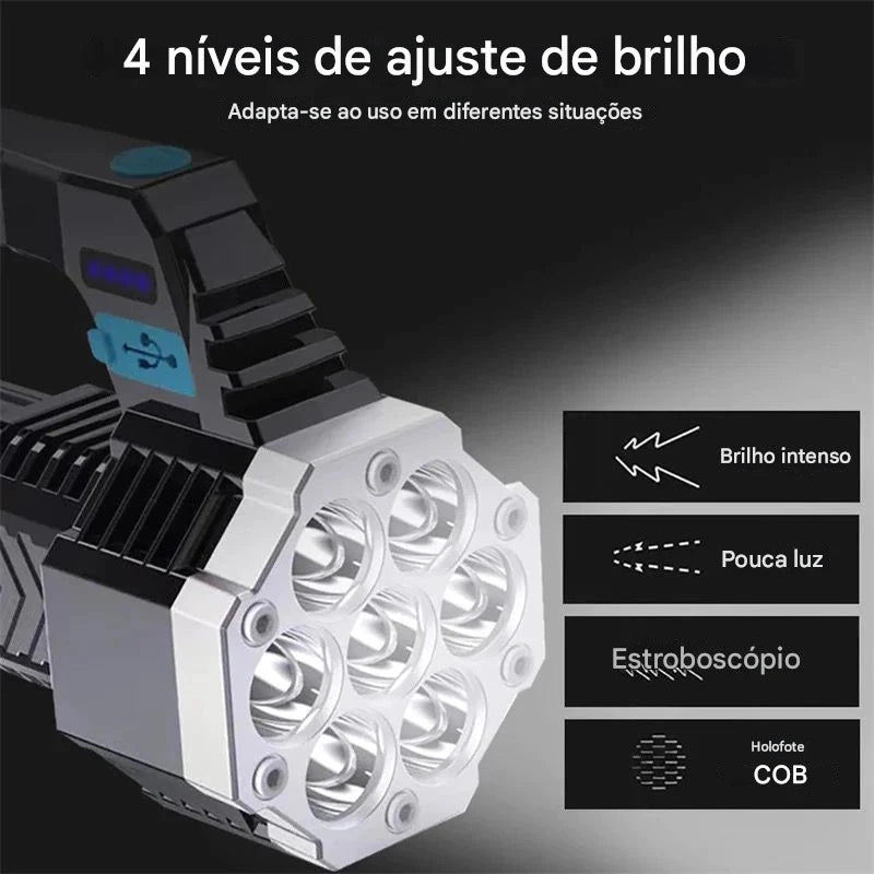 Lanterna LED Ultra Brilhante – Até 7 LEDs | Modelo MT080 / MT046