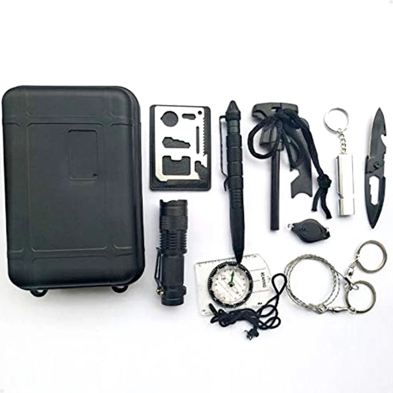 Kit de Sobrevivência Completo Lorben Tático Emergência Defesa Pessoal Viagem Camping Acampamento