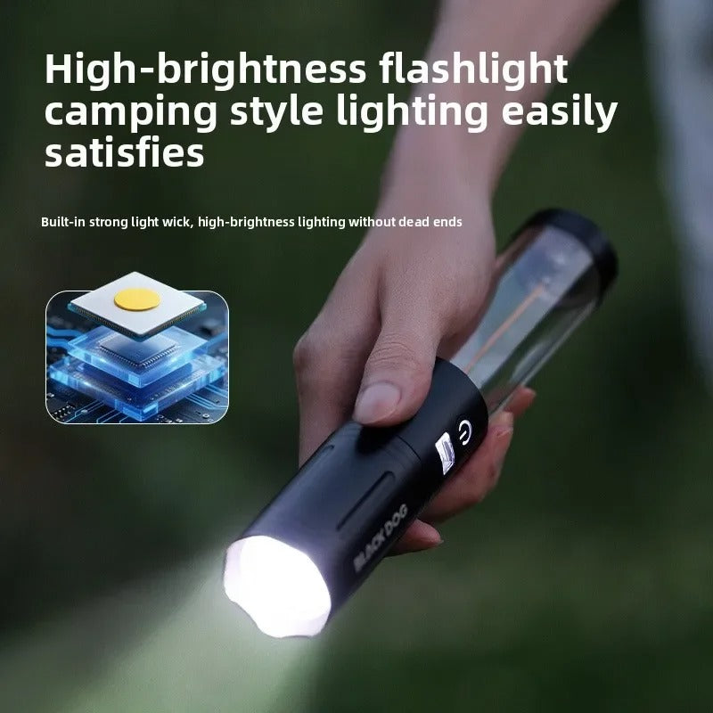 Blackdog – Lâmpada de acampamento retrátil, 3 cores, leve, portátil e à prova d’água, ideal para trilhas e camping.