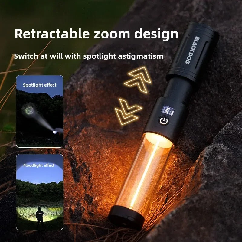 Blackdog – Lâmpada de acampamento retrátil, 3 cores, leve, portátil e à prova d’água, ideal para trilhas e camping.