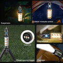 Lanterna LED portátil 2 em 1 – Iluminação e repelente de mosquitos, com gancho, tripé e design à prova d’água, ideal para camping.
