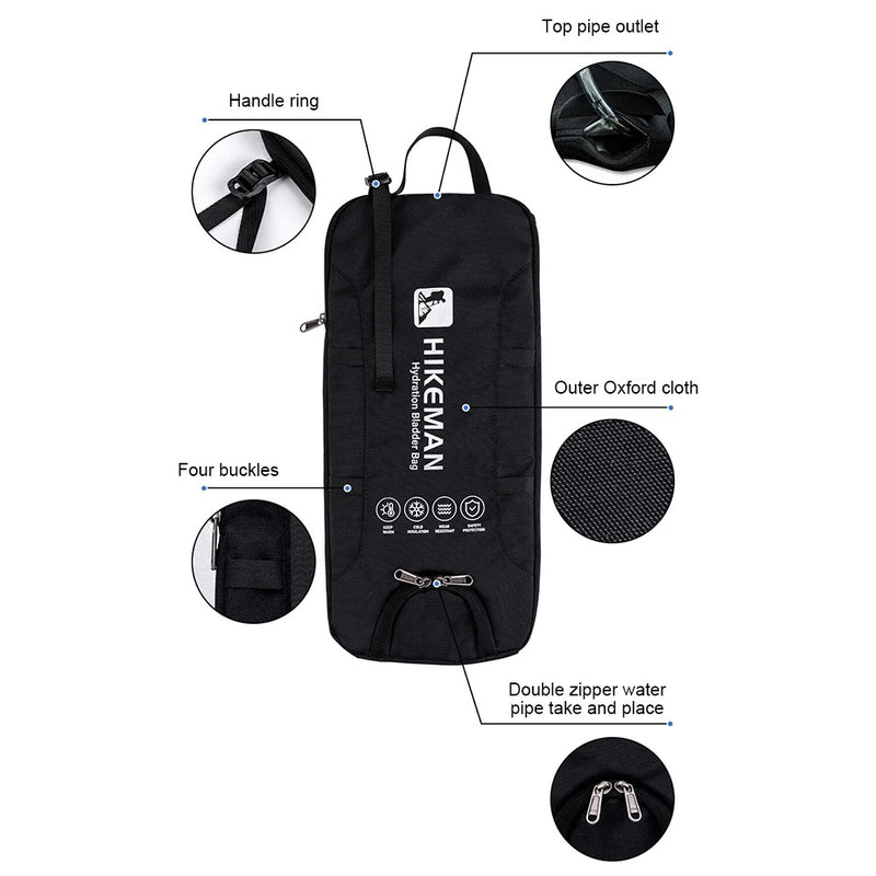 Saco térmico isolado – Capa protetora para bexigas de água 1–3L, mantém a temperatura por mais tempo, ideal para camping e esqui.