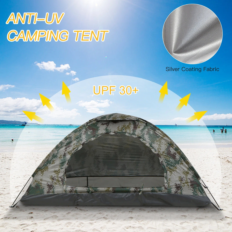 Tomshoo barraca de acampamento ultraleve para 1/2 pessoas, camada única, portátil, caminhada, revestimento anti-UV, upf 30 + para pesca na praia ao ar livre