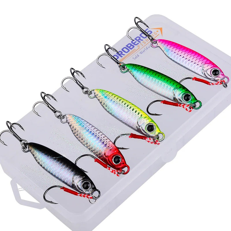 PROBEROS – Kit com 5 Iscas Biônicas de 30g, ganchos duplos, para pesca long shot.