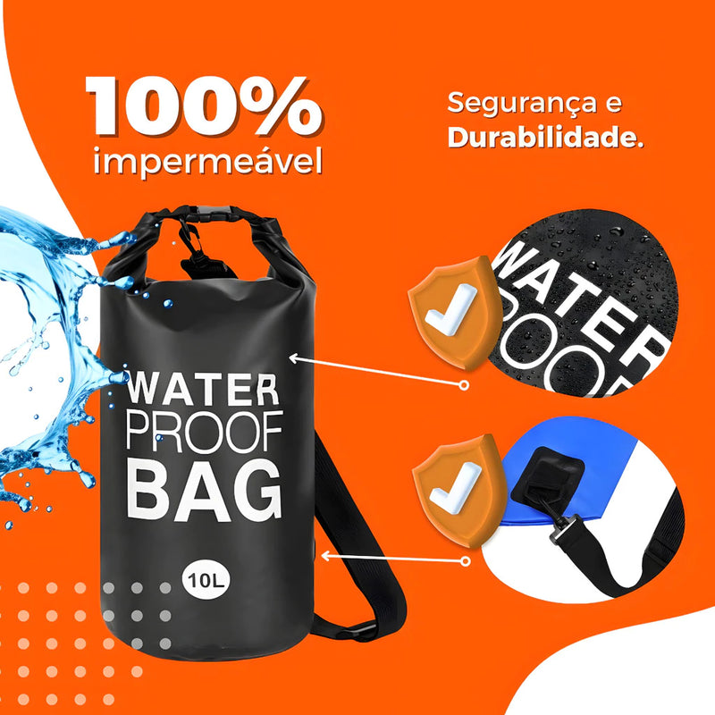 Bolsa Impermeável Saco Estanque 5l / 10l / 20l Camping Bag Mochila Pesca Agua Jetski Caiaque Natação