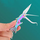 Faca dobrável criativa tubarão mini faca ao ar livre tático ferramenta edc faca cortador portátil expresso chaveiro faca de bolso frutas